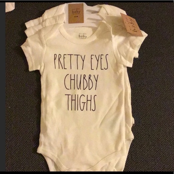 NEW Rae Dunn 3pc onesies chubby thighs/treasured - Picture 5 of 7